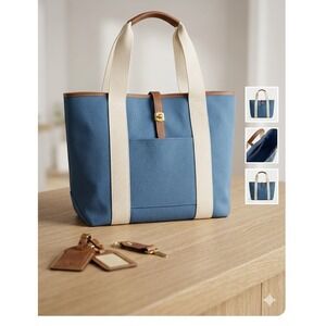 Crate and Barrel Tote Bag‎ with Snap Closure & Inner Pockets Women